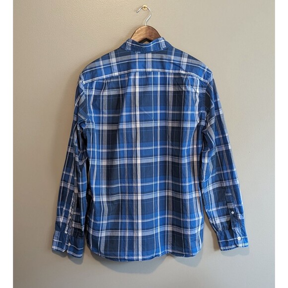 J.Crew Size Large Mens Shirt Untucked Slim Stretch Flex Washed Blue Button L - Picture 5 of 5